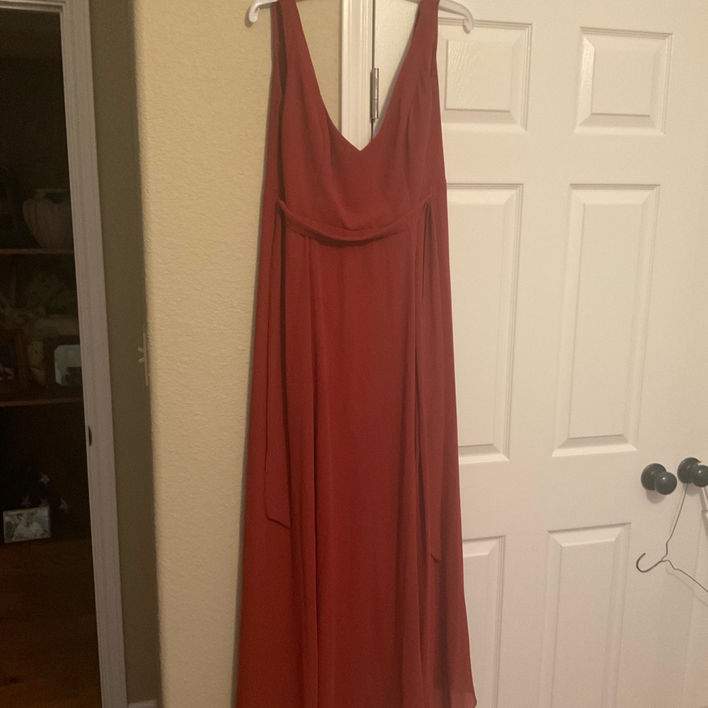 Elegant Sleeveless Rust Bridesmaids dress